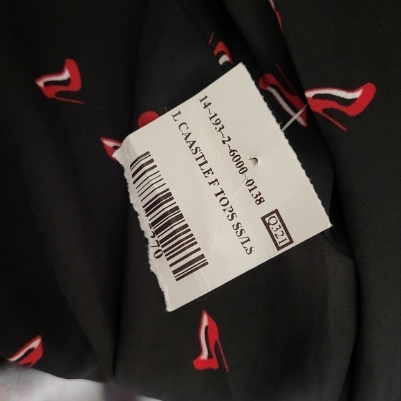 Red Heel Novalty Print Longsleeve Tunic Size 18 - Picture 6 of 9